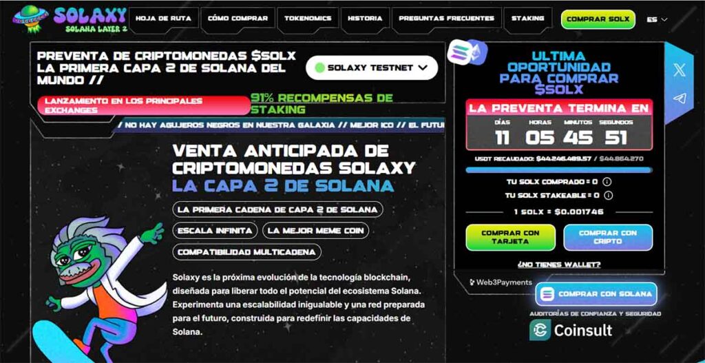 Solaxy - memecoins de Solana