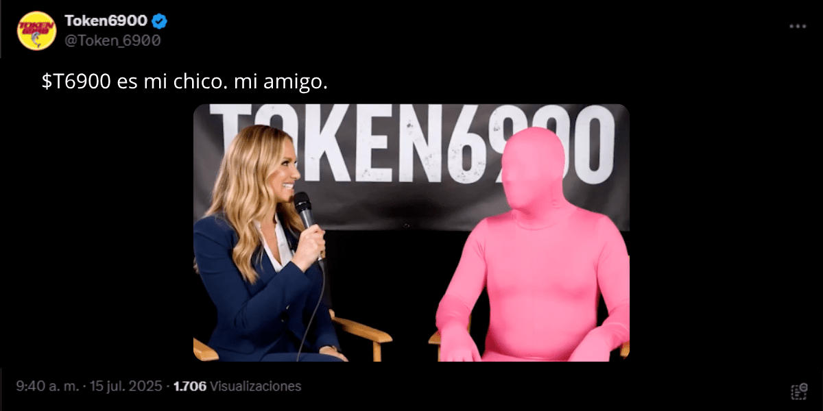 Post en X de la nueva memecoin más popular