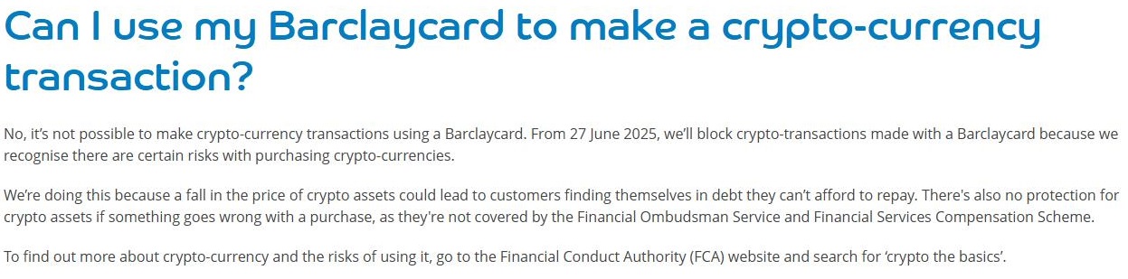 Annonce Bairclays crypto US