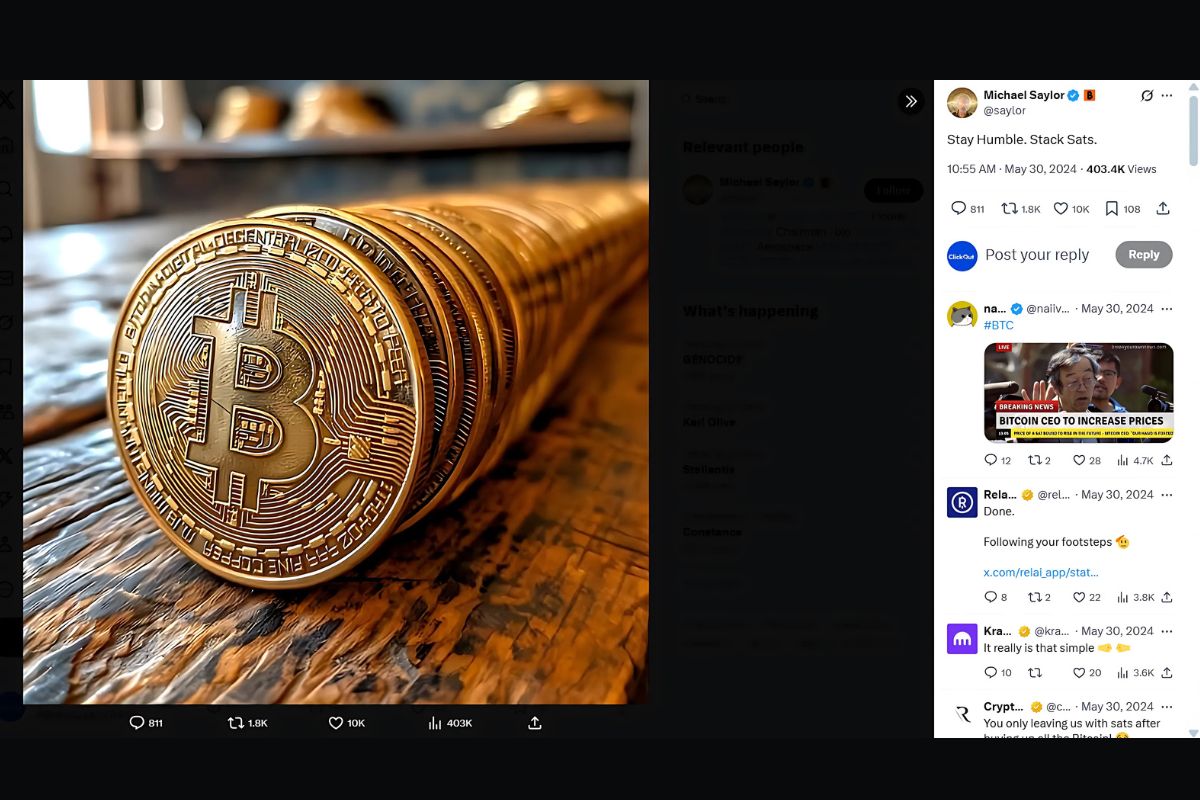 “Stay humble”- Το νέο post του Michael Saylor θέλει το Bitcoin στα $200K