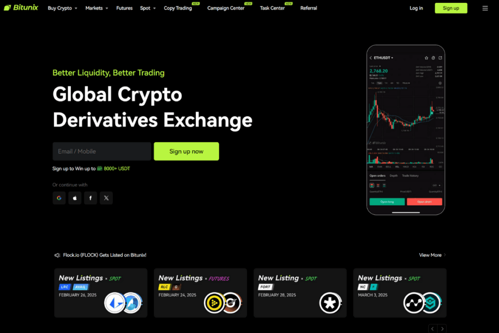 Bitunix Ανταλλακτήρια κρυπτονομισμάτων χωρίς KYC