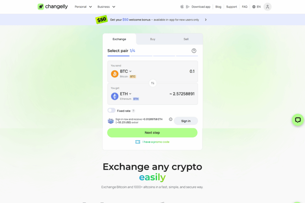 Changelly Ανταλλακτήρια κρυπτονομισμάτων χωρίς KYC
