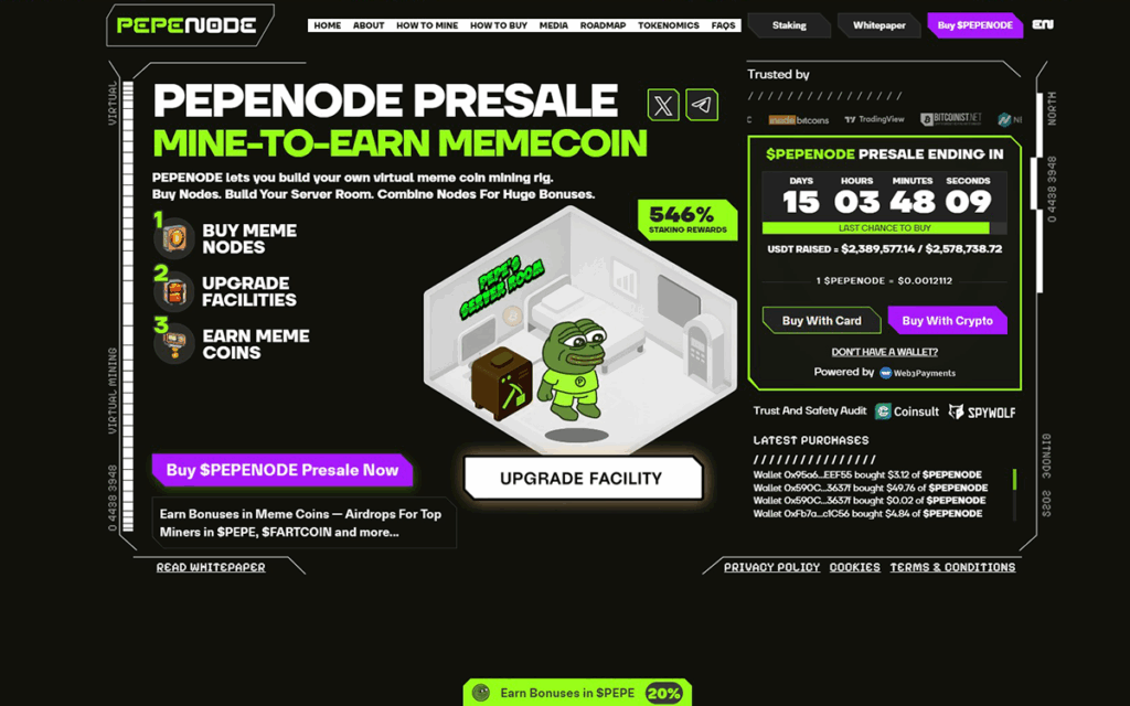 pepenode crypto mining