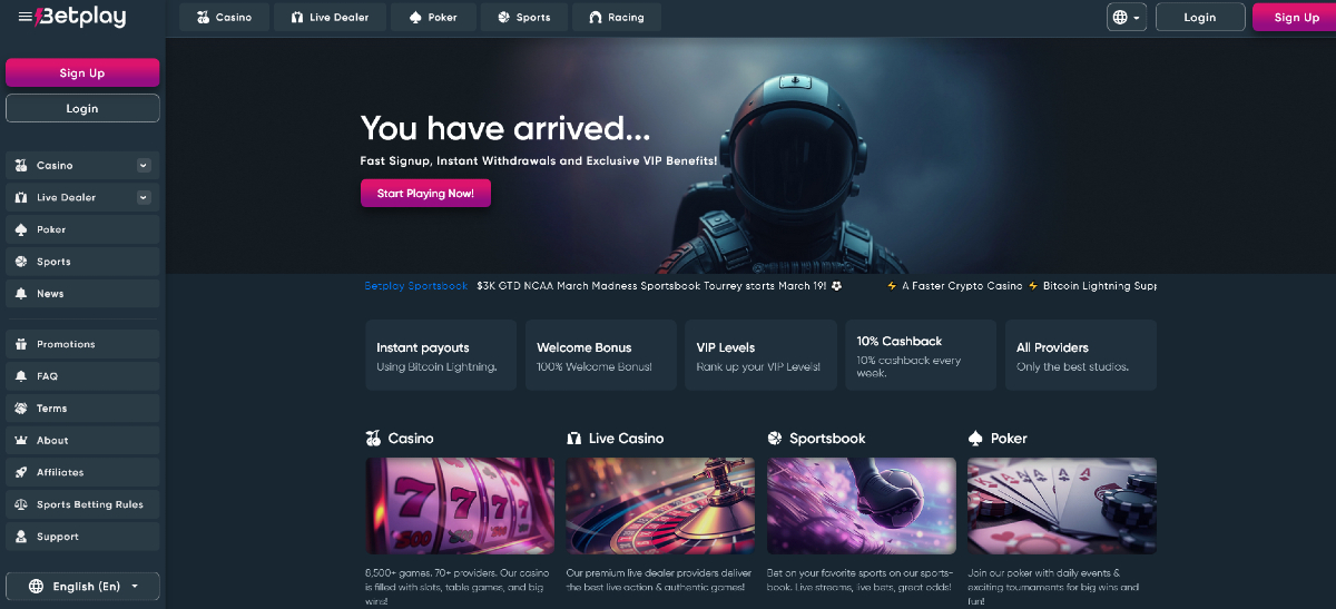 Kripto kaszinók - Betplay