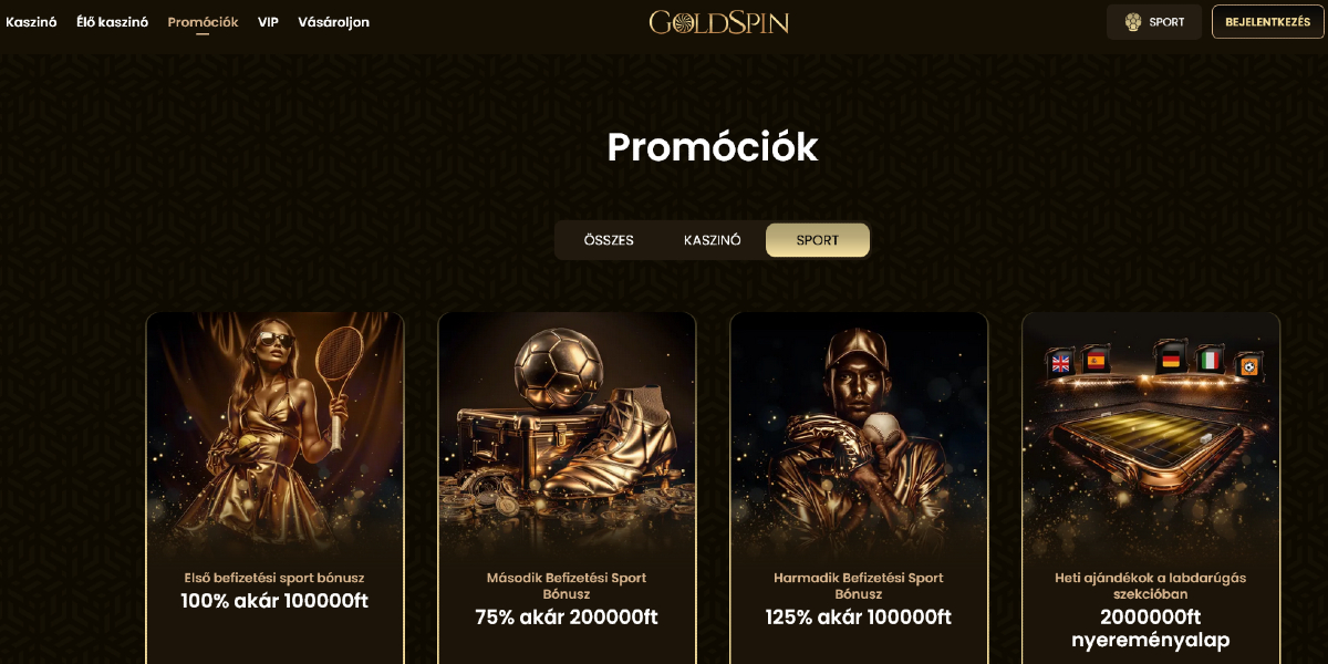 Legjobb kaszinó bónuszok - Goldspin