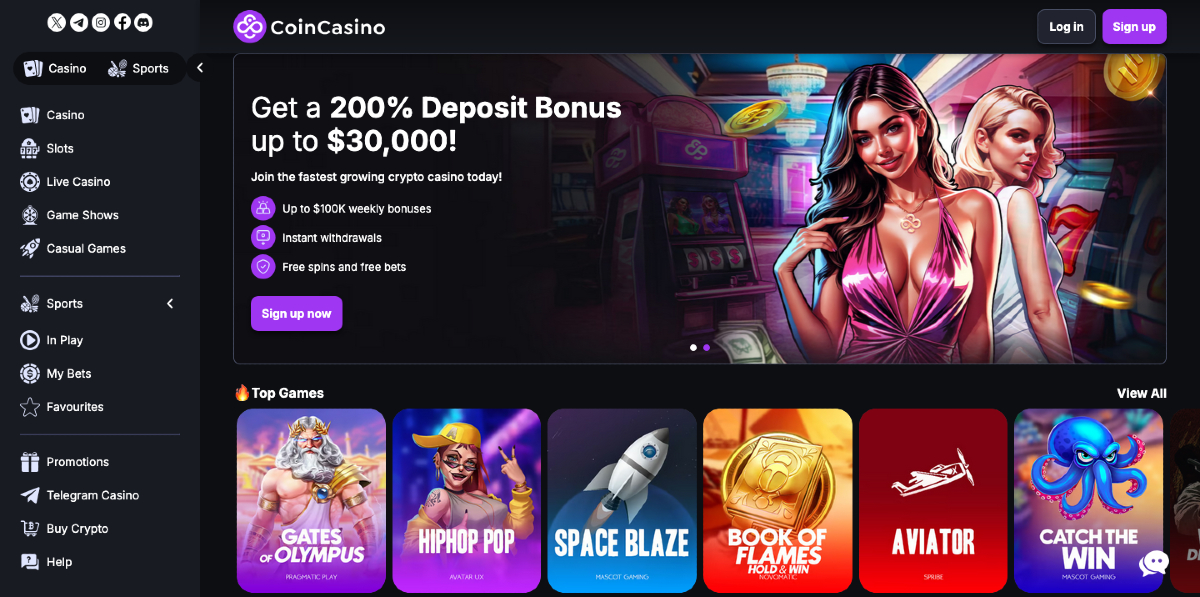 Legjobb online kaszinók - CoinCasino