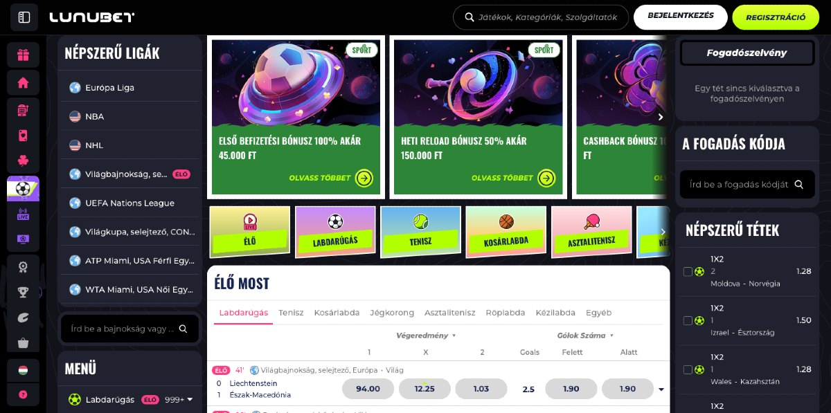 Legjobb online kaszinók - Lunubet