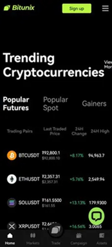 Bitunix mobil app