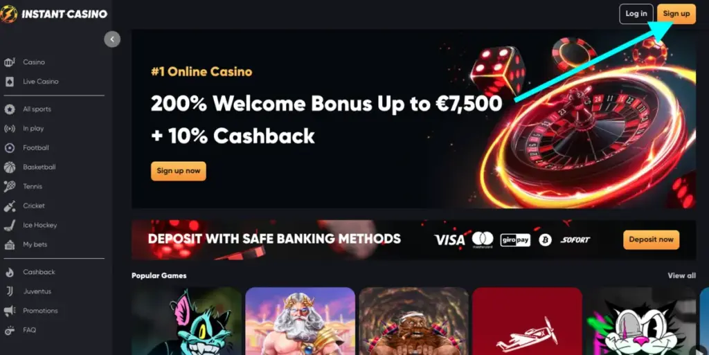 instant casino regisztracio