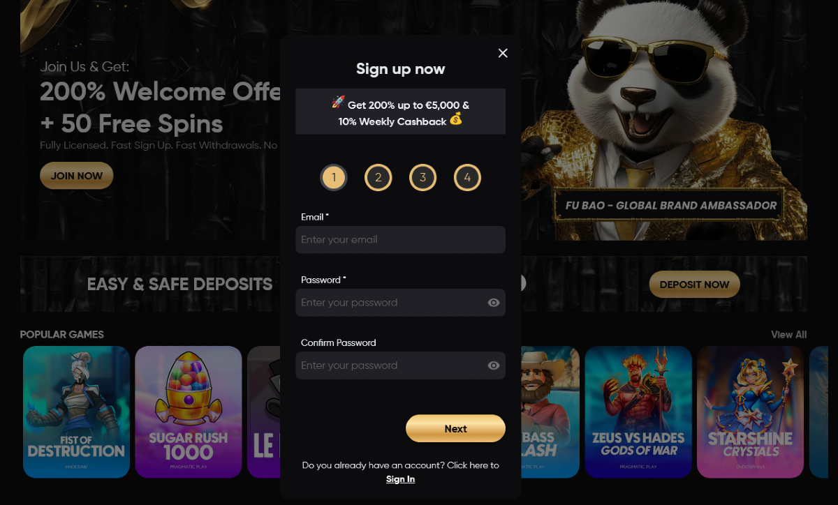 Golden Panda vélemények 2025 - regisztráció 1
