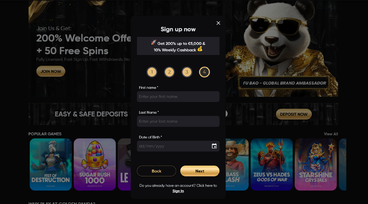 Golden Panda vélemények 2025 - regisztráció 3