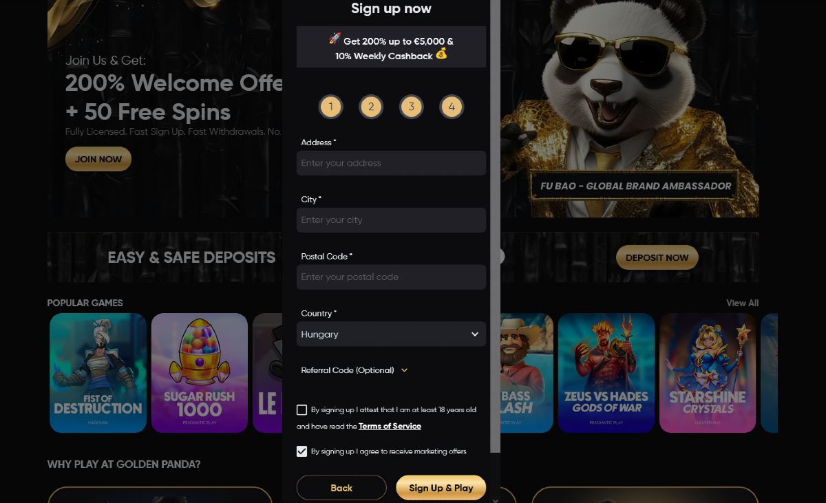 Golden Panda vélemények 2025 - regisztráció 4