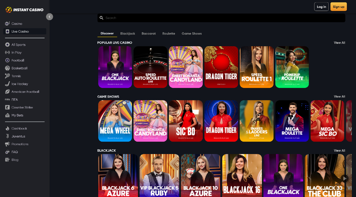 Instant Casino vélemények 2025 - élő asztalok