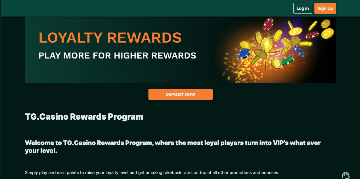 TG Casino vélemények 2025 - Hűségprogram