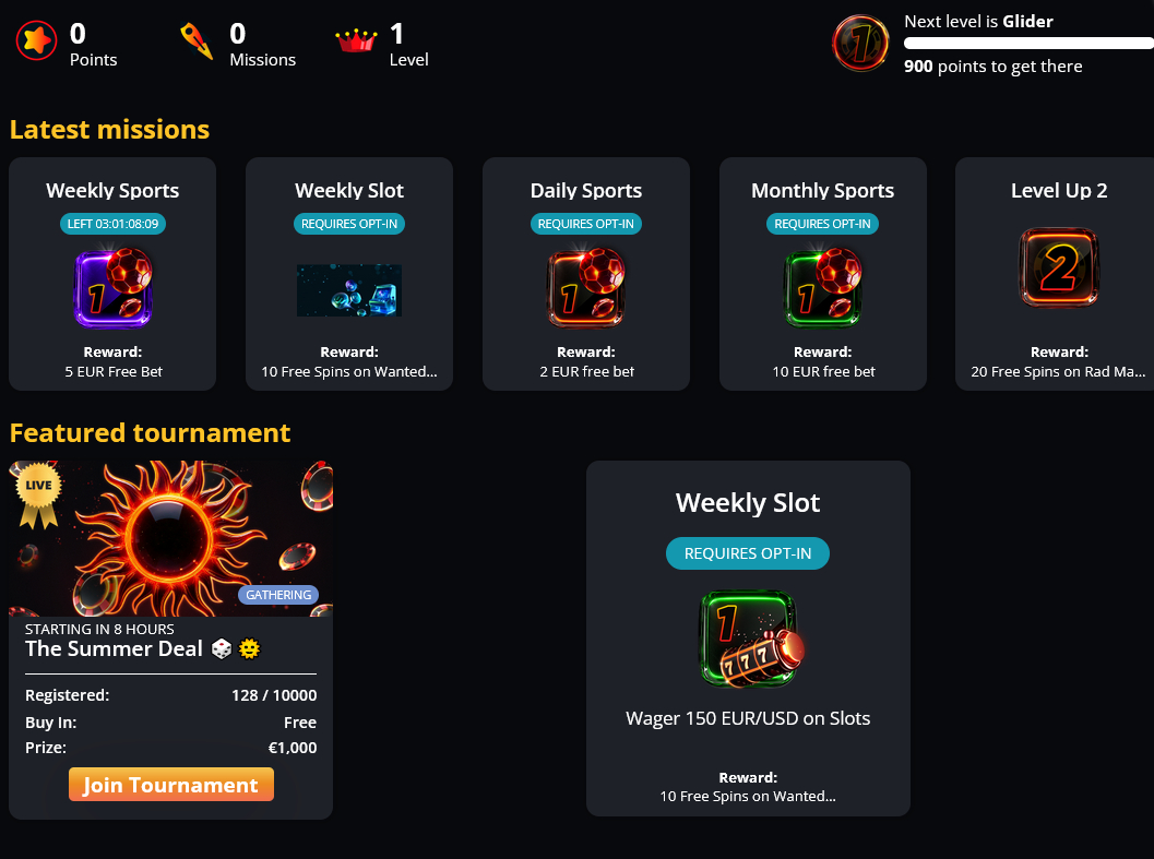 Instant Casino no deposit bonus