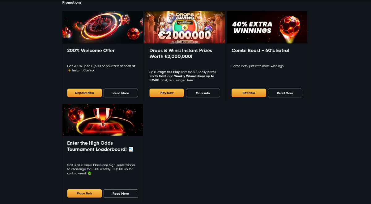 Instant Casino promotions