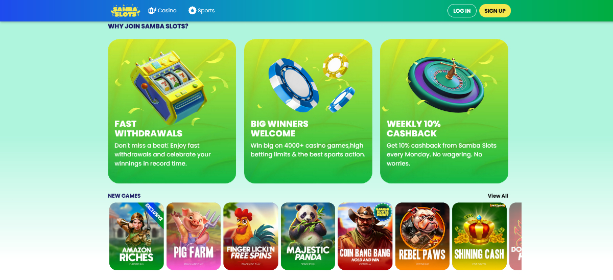 No deposit casino bonus - Samba Slots