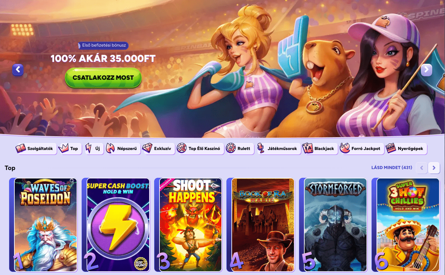 A legjobb online kaszinók Magyarországon 2025-ben