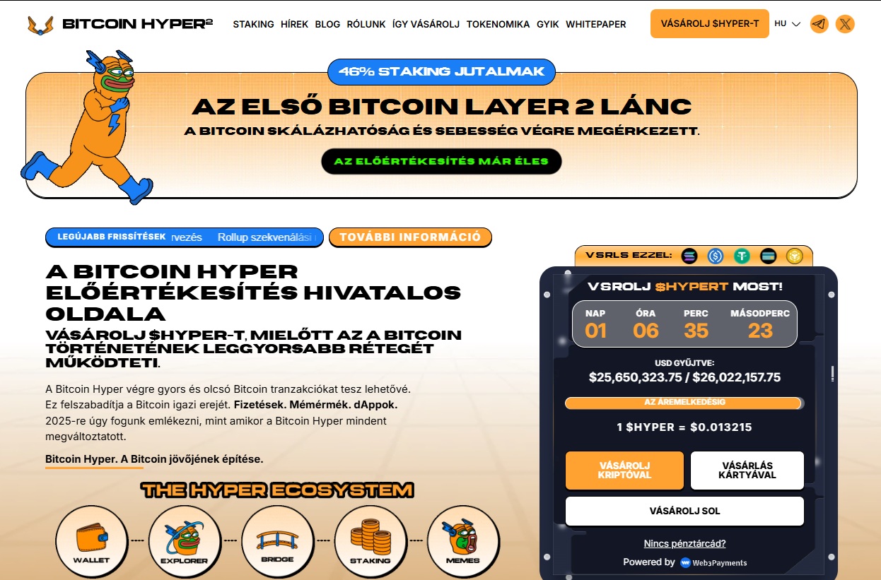 Bitcoin Hyper nyito oldal