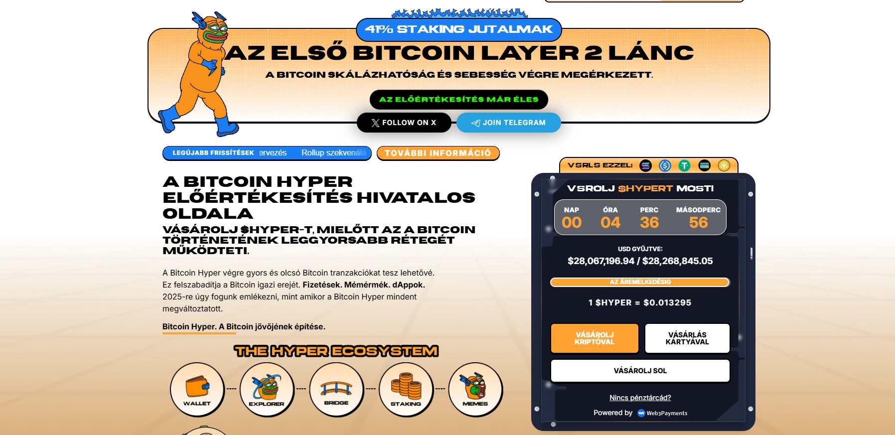 Bitcoin hyper előértékesítés
