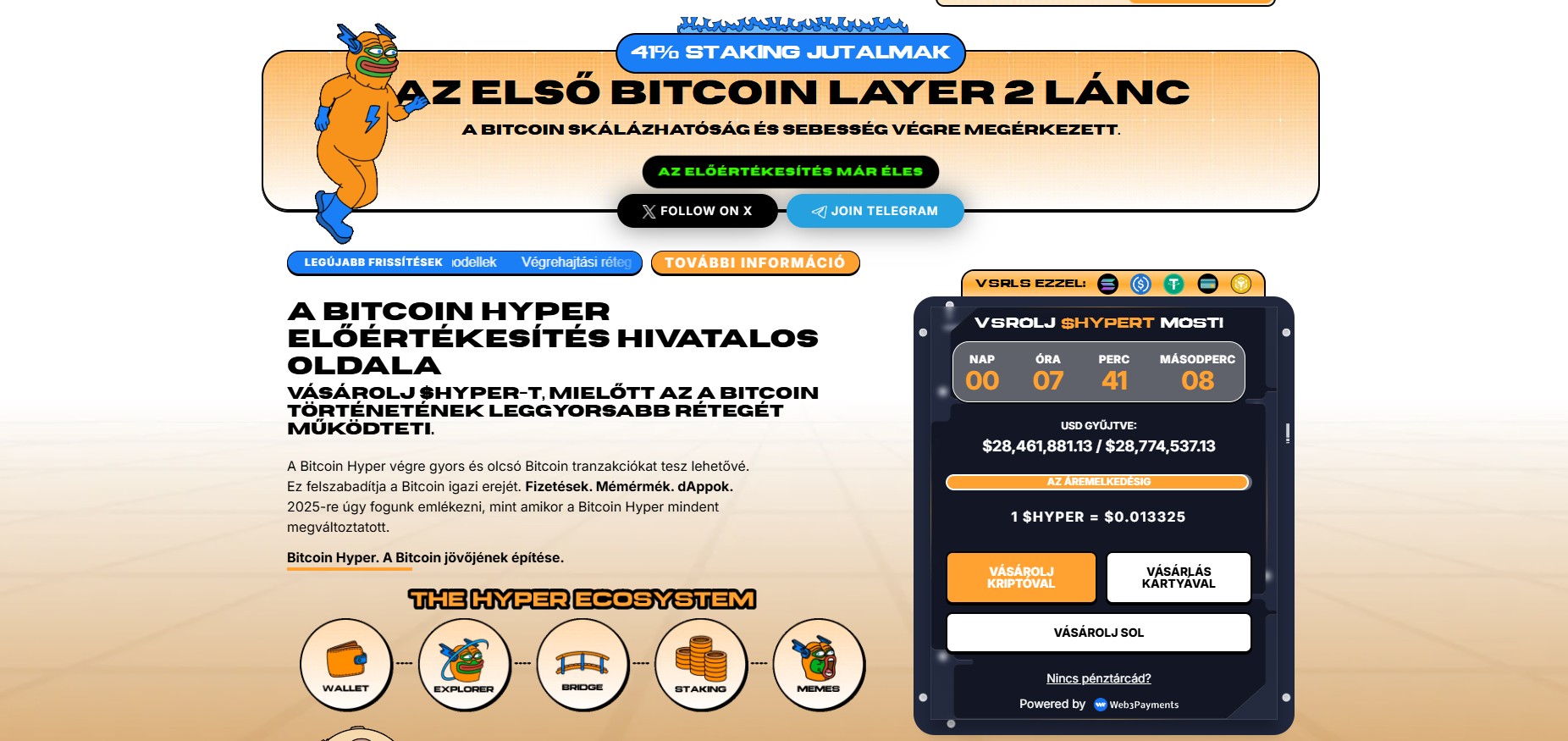 Bitcoin hyper előértékesítés