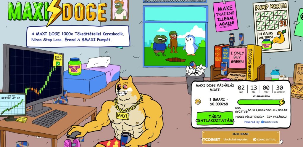 Maxi Doge kripto előértékesítések