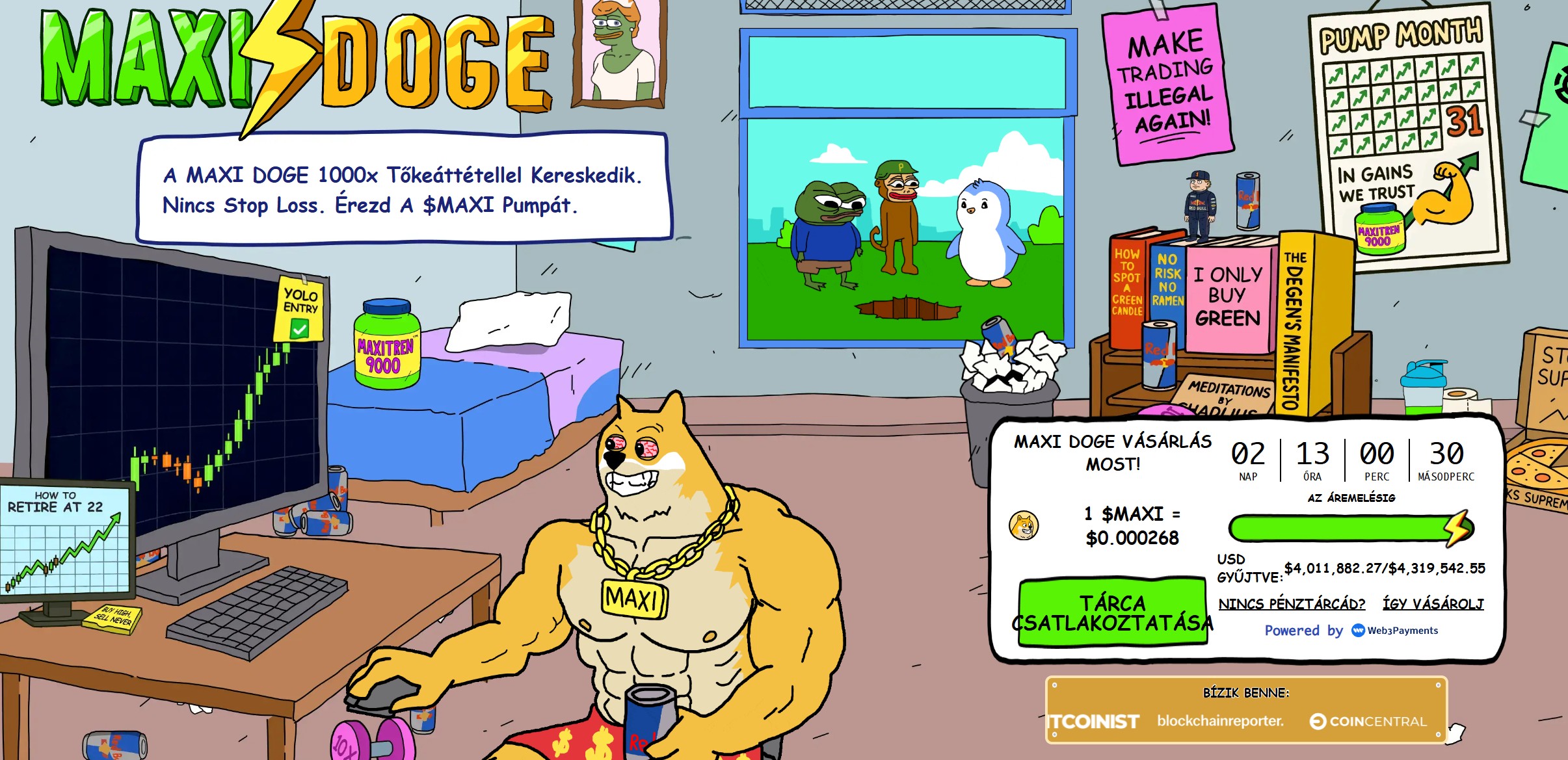 Maxi Doge kripto előértékesítések