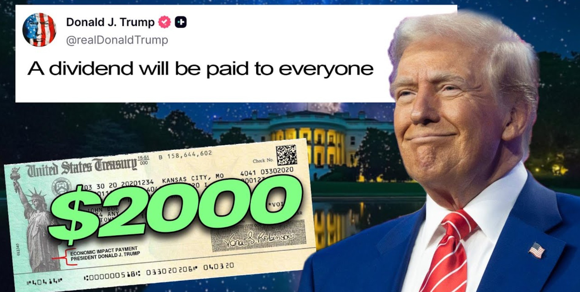 Trump 2000 dollár kriptovaluta piac