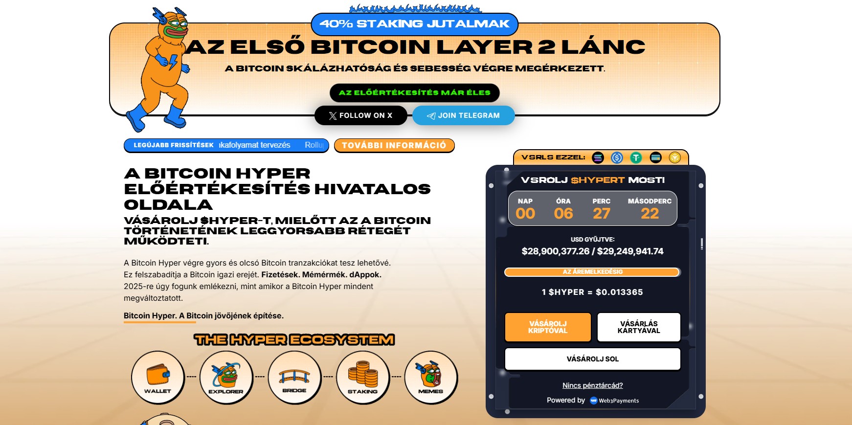 Bitcoin hyper előértékesítés