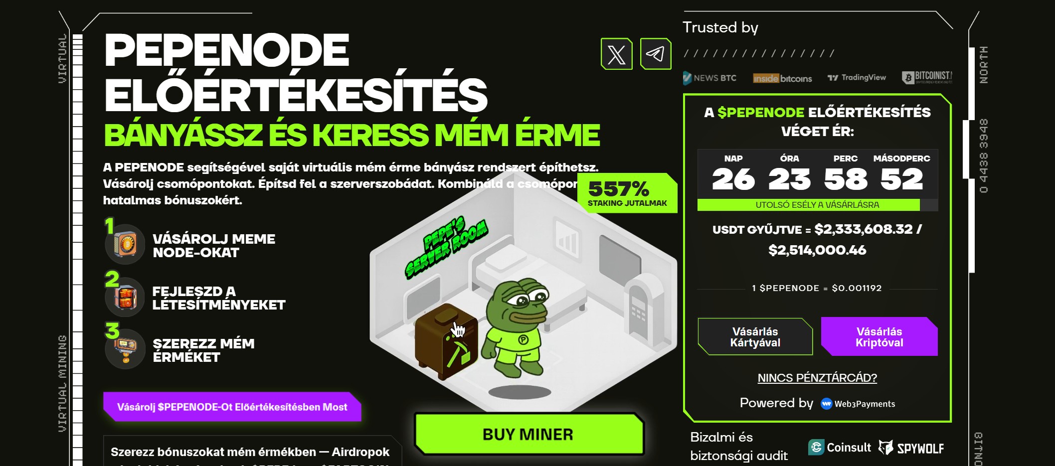 PEPENODE előértékesítés
