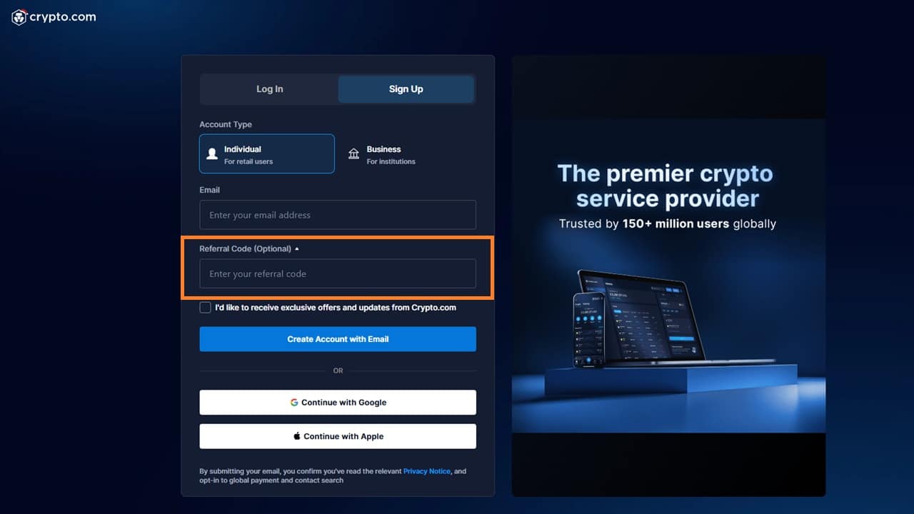 crypto-com regisztracios oldal