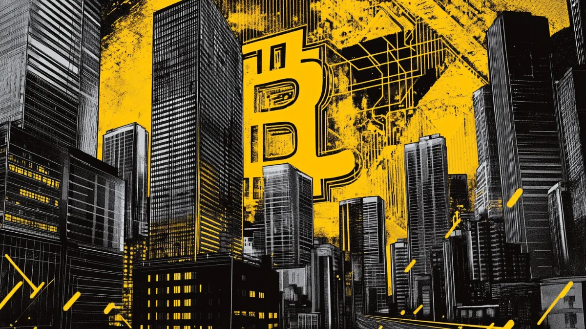 1000倍仮想通貨とビルのイメージ