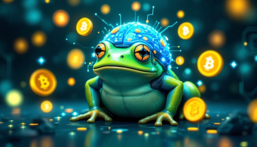 MIND of Pepeの未来的なAI機能を表すイラスト