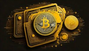 仮想通貨と財布が重なっている