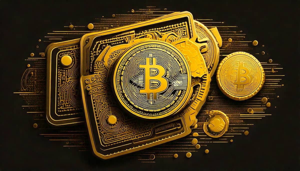 仮想通貨と財布が重なっている