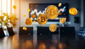 機関投資家によるビットコイン投資を表現した金融チャート