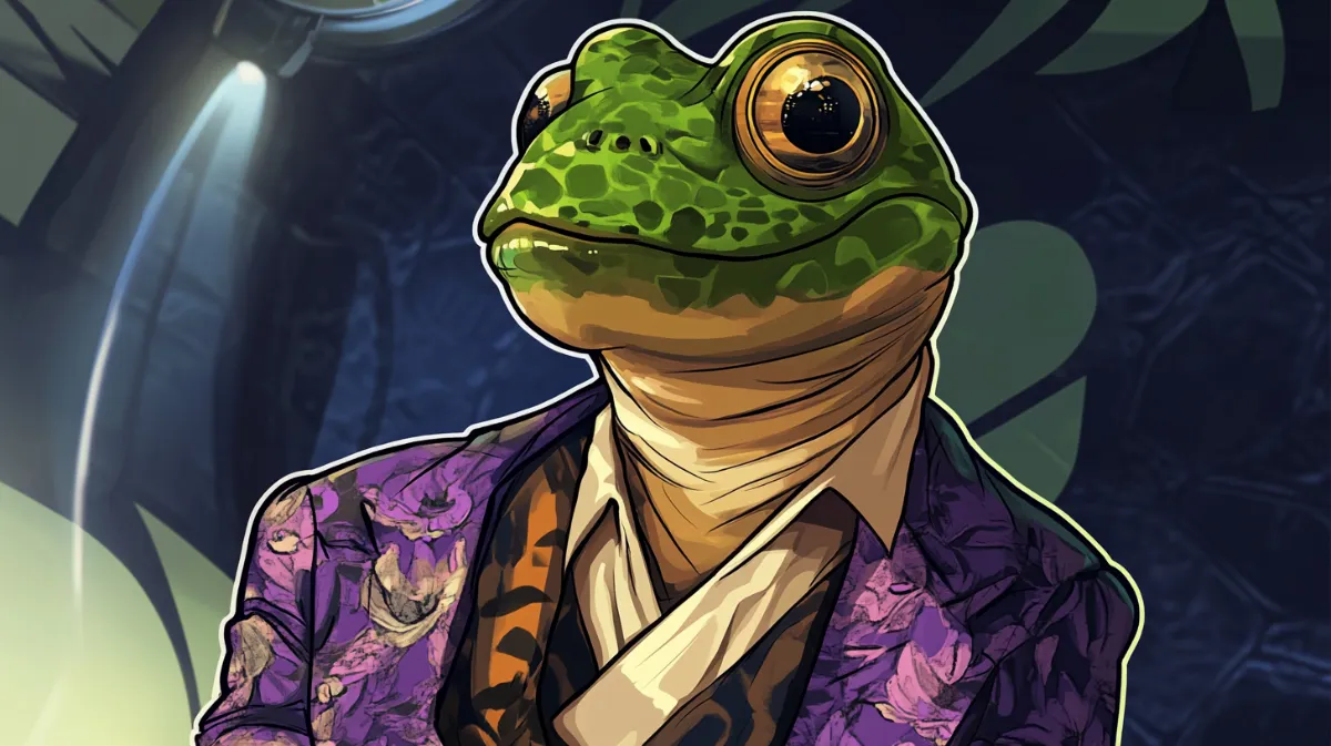 ジョーカー姿を楽しむぺぺコイン（PEPE）