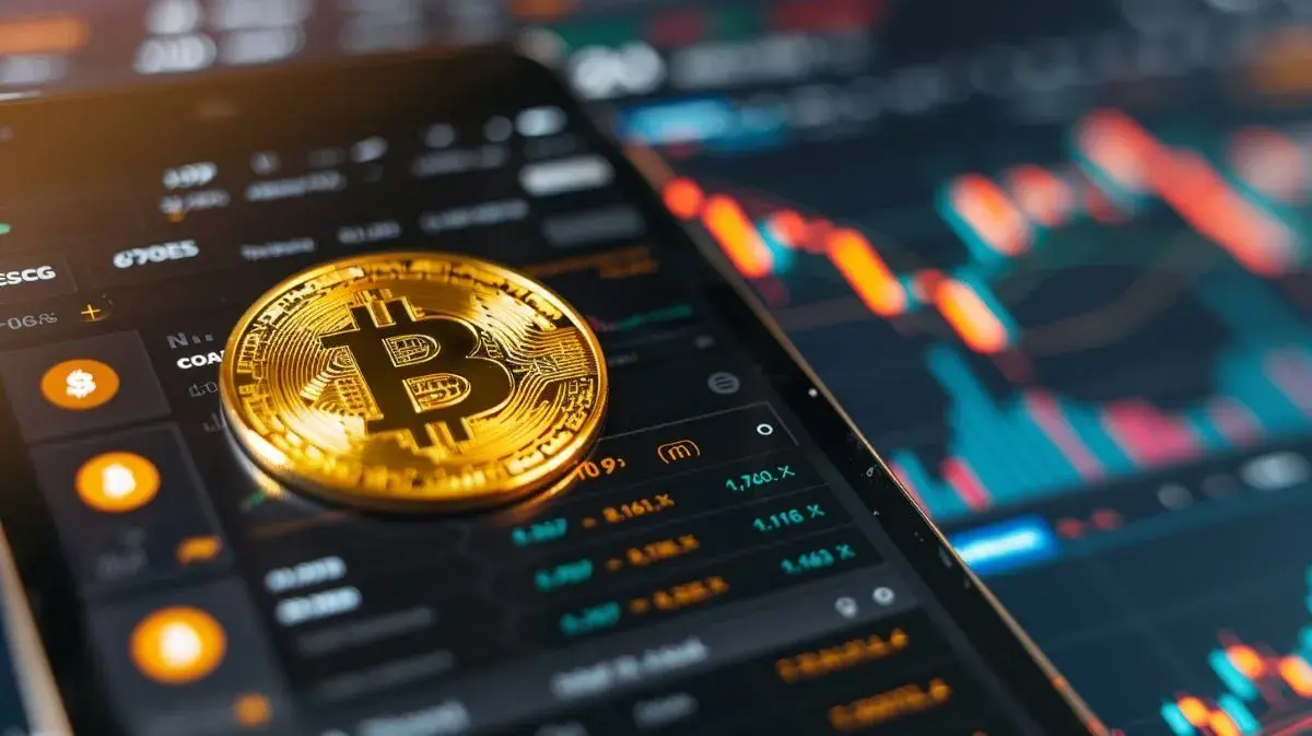 仮想通貨ウォレットの背景にチャート