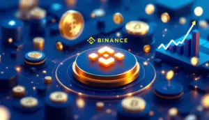 Binance WalletのAlpha Earn Hubのローンチを象徴するデジタルなイラスト