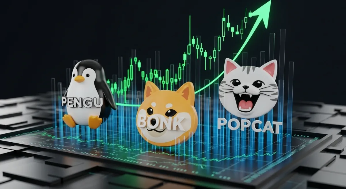 3大ミームコインが支持線で反発｜PENGU・BONK・POPCAT
