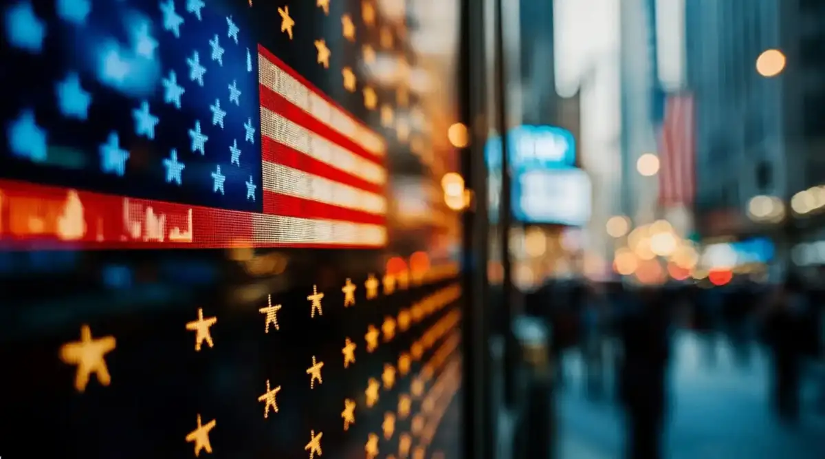 米国株をイメージしたアメリカ国旗