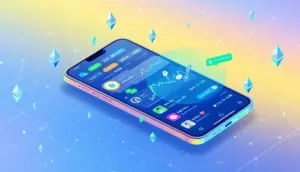 スマートフォンの画面に表示されたCoinbaseの新しい統合型プラットフォーム「Base App」のインターフェース