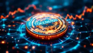 仮想通貨TOKEN6900を中心に描かれた象徴的なメインビジュアル