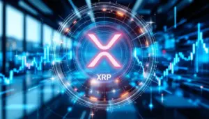 CMEグループにおけるXRP先物の記録的な建玉を示すデジタルグラフ