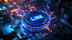 デジタル基盤の上に設置されたLINKボタン