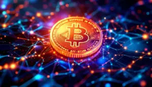 Bitcoin Hyperを象徴する未来的な仮想通貨イメージ