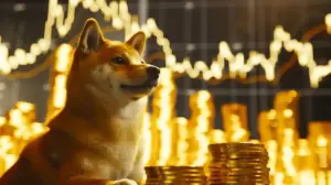 柴犬とコインとチャート