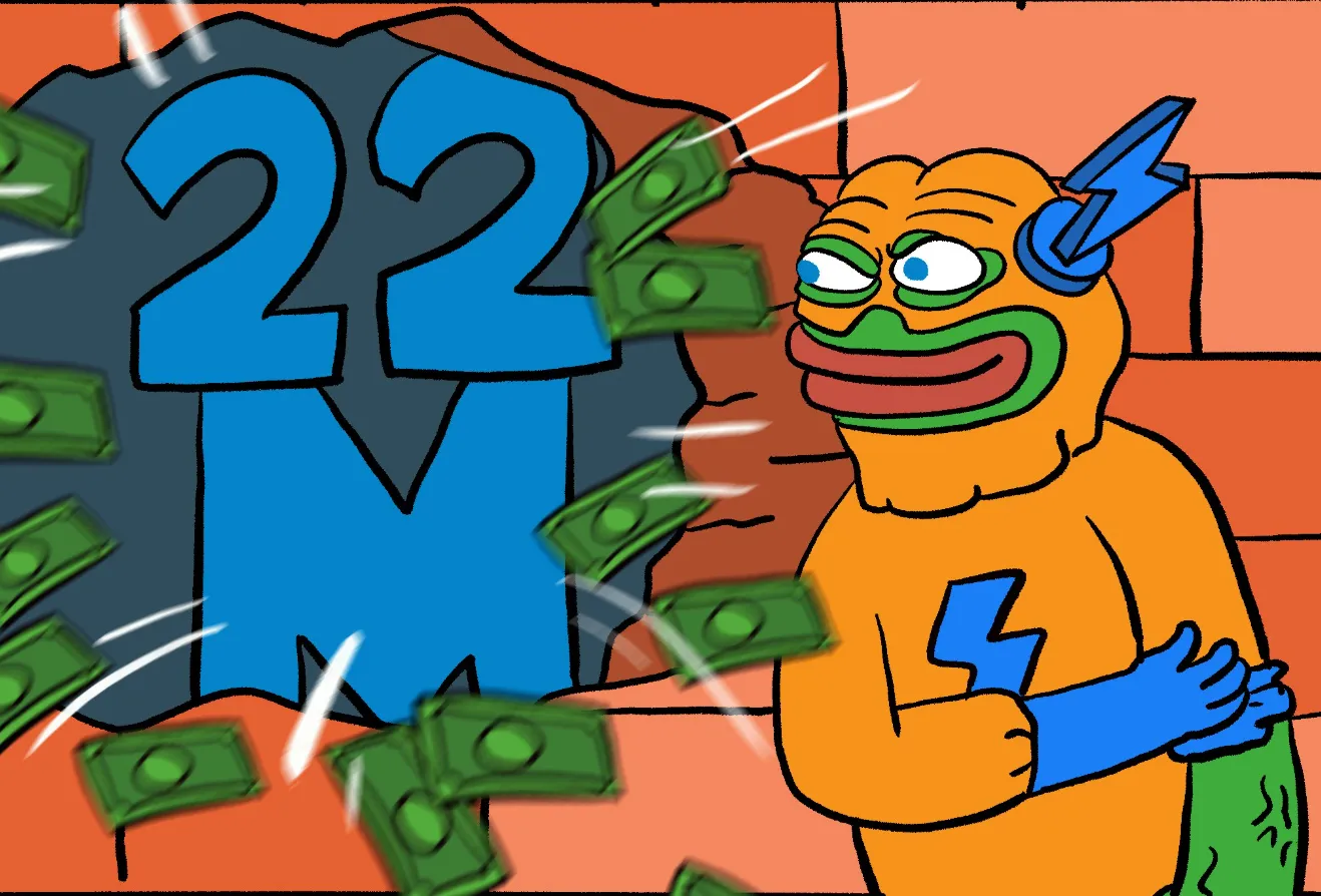 Bitcoin Hyperが壁から出てくる22Mを見ている様子