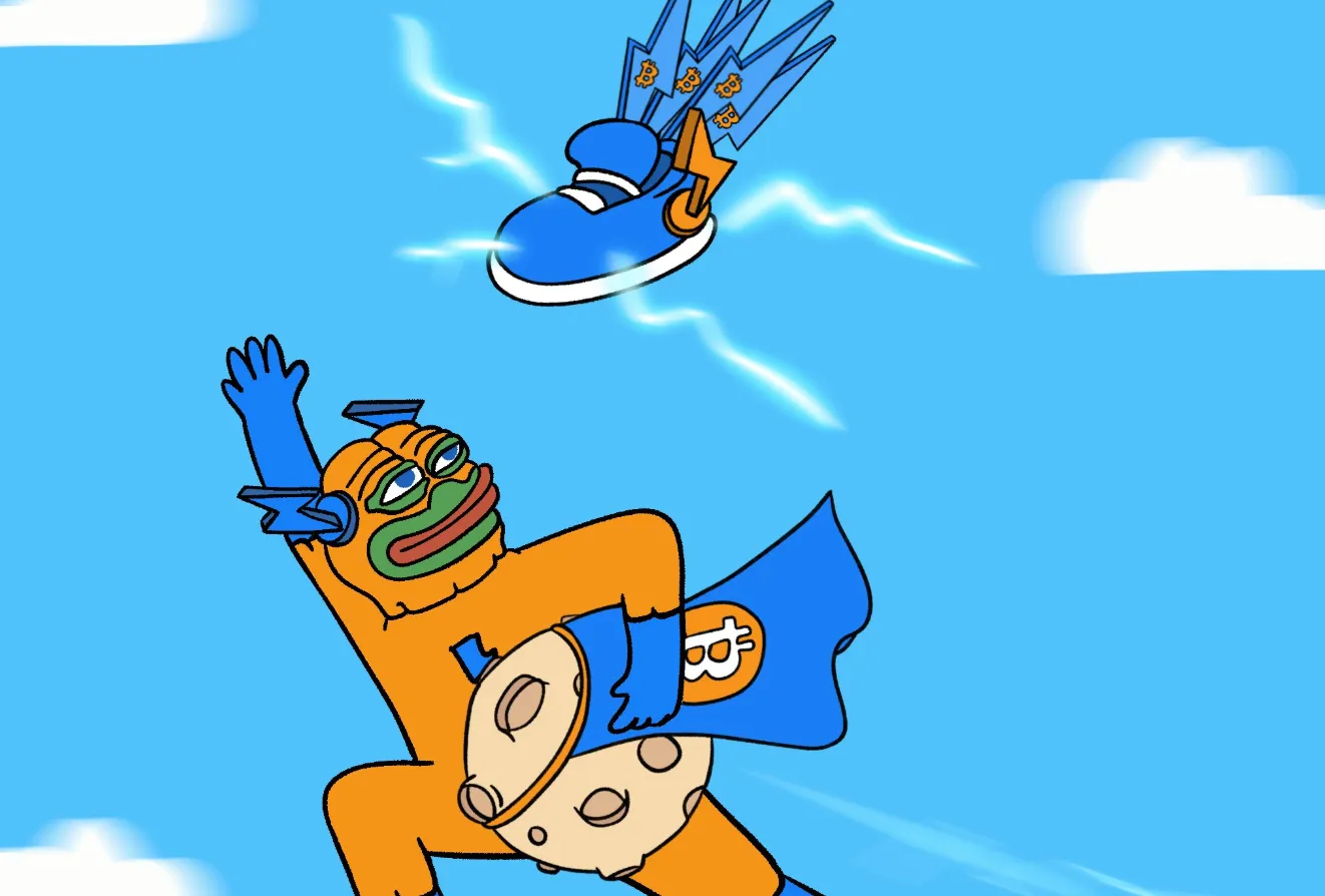 Bitcoin Hyperミームが空を飛んでいる様子