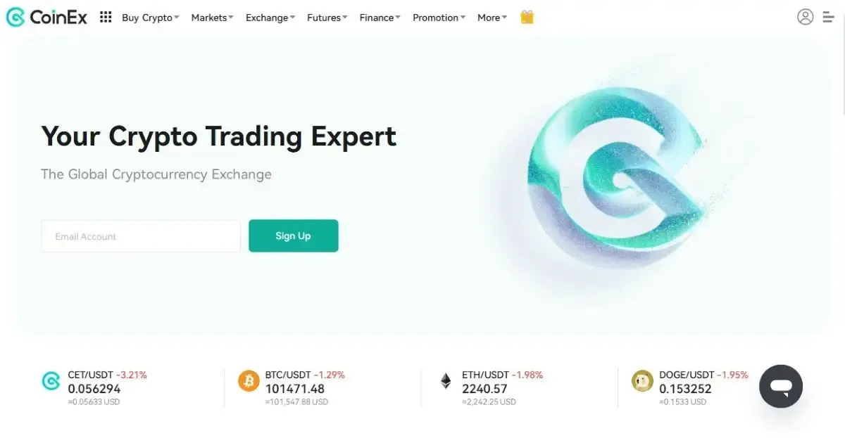 CoinEX公式ページ